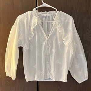 Lulumari long sleeved cotton white top. Size Large.
